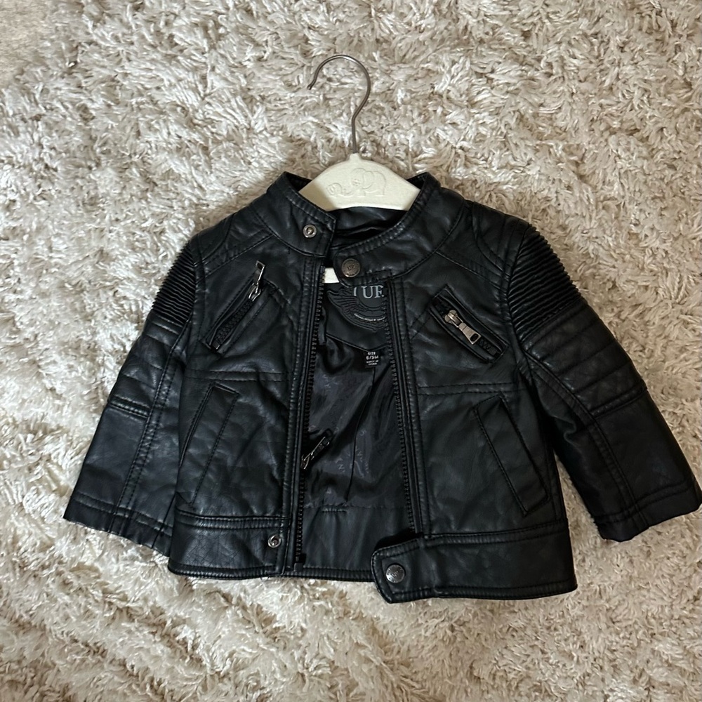 Urban Republic Black Leather Jacket for Baby